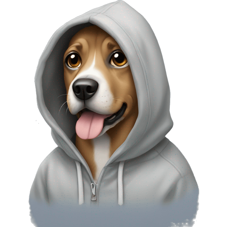 Dog wearing hoodie emoji