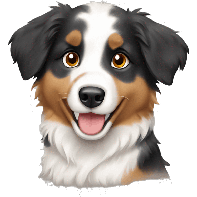 Australian shepherd puppy in kennel  emoji