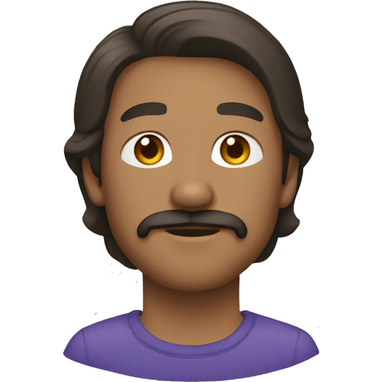 brown male, short straight hair, light beard denser moustache emoji