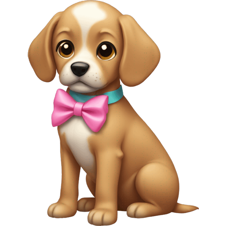 Dog with pink bow emoji