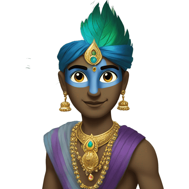 Krishna with peacock feather  emoji