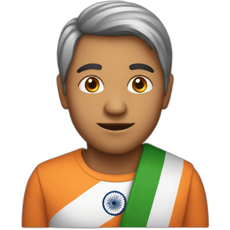 A person in Indian flag colors emoji