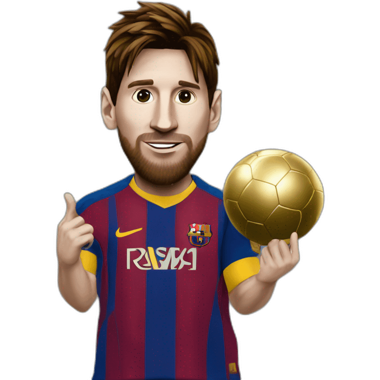 Lionnel Messi with a ballon dor emoji