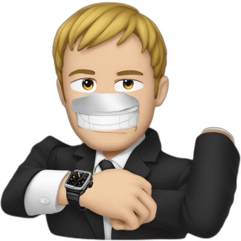 Macron watch one piece emoji