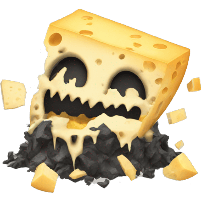 Destruction with cheese emoji