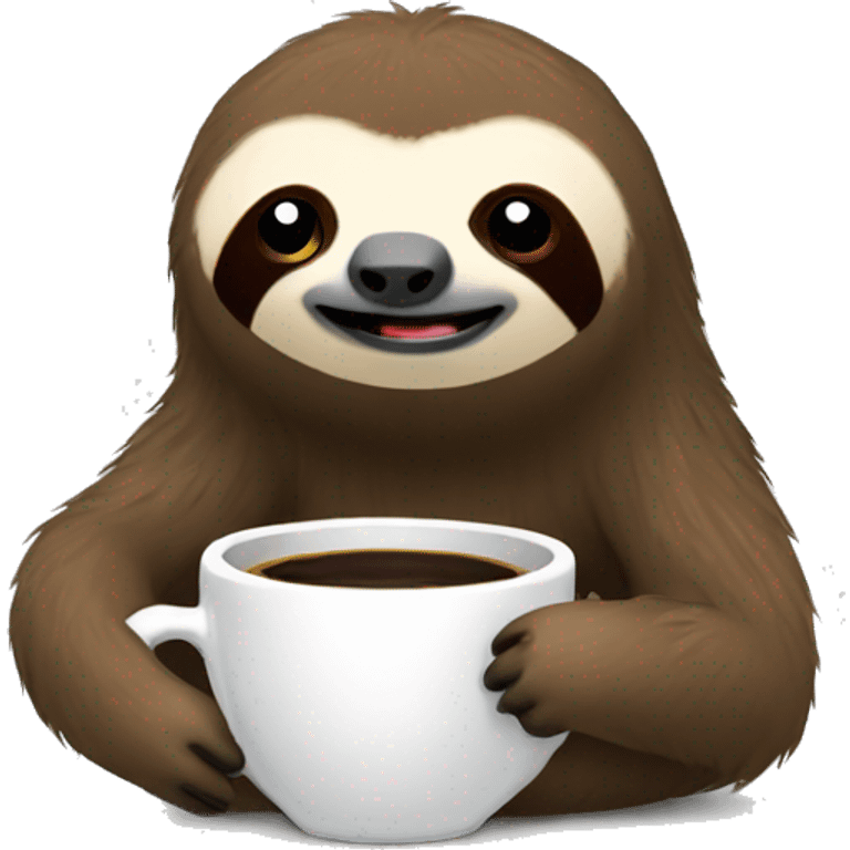 Sloth with coffee mug emoji