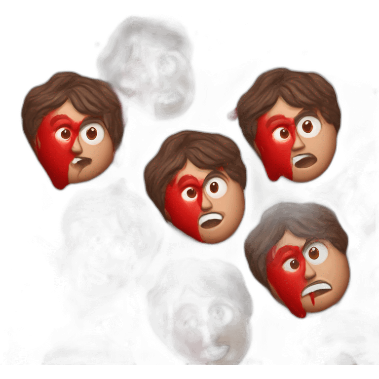 Sylvester Stallone Rambo covered in red paint eating chocolate logs emoji