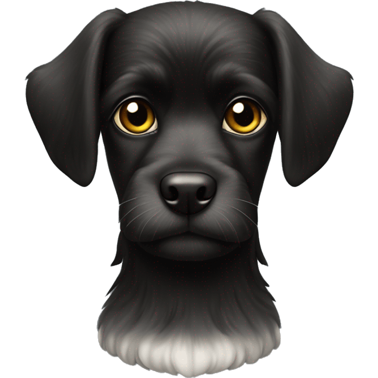 black Belgian Griffon with a white spot on the chest emoji