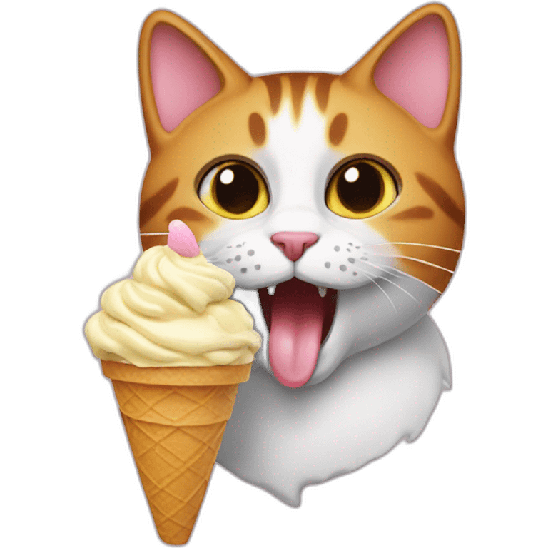 Cat eating ice cream emoji