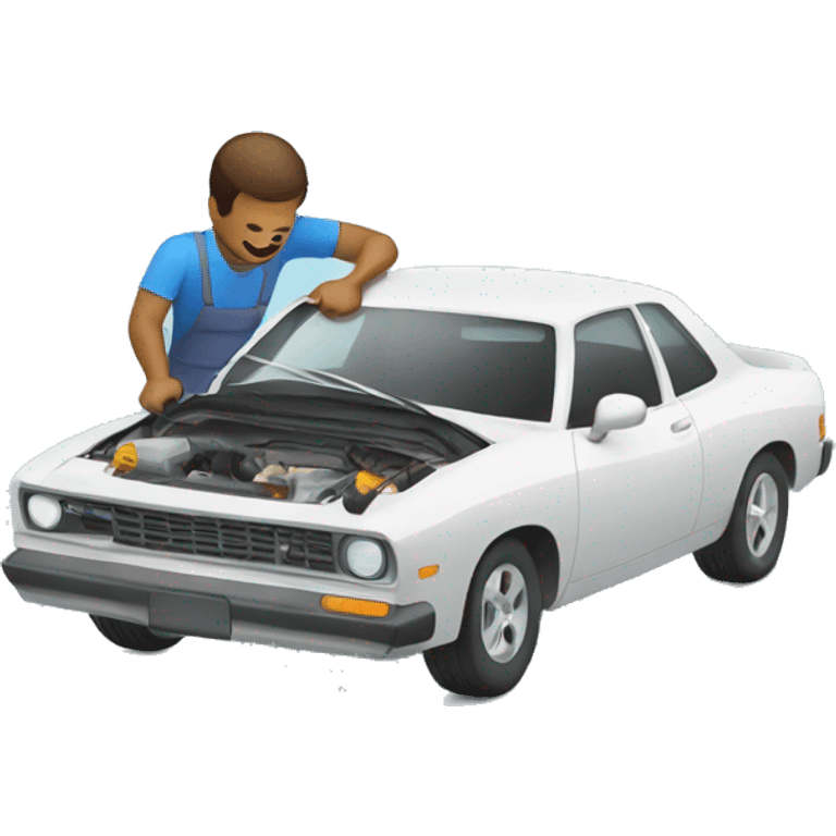 man fixing a car windshield emoji