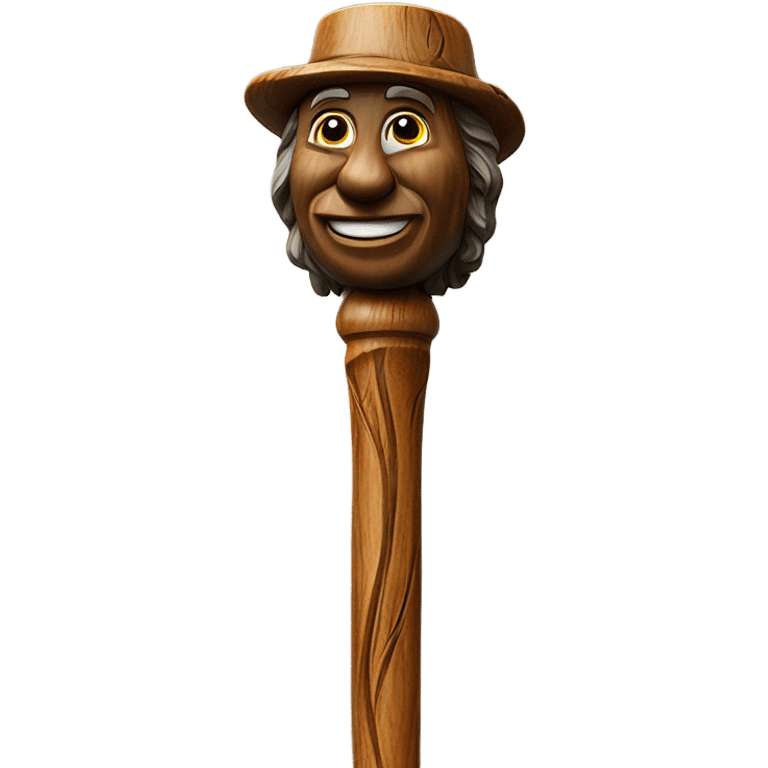 Wooden walking cane magic rustic emoji