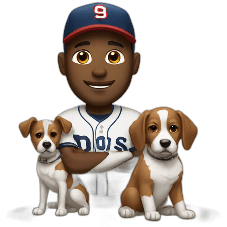 Baseball player with dogs emoji