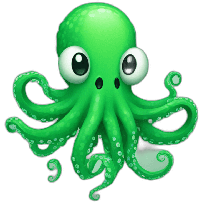 Green pixel art octopus emoji