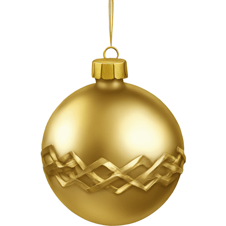 Realistic metallic Christmas gold ornament emoji