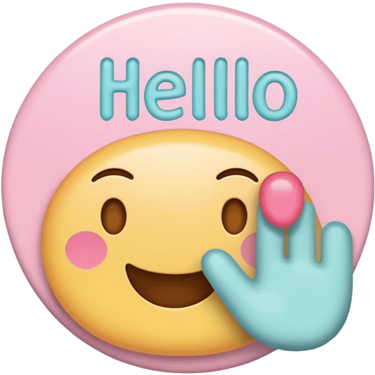 pastel sign say "hello" emoji