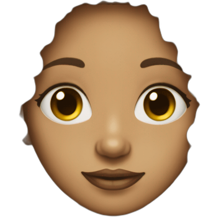 light skin girl long afro hair nose piercing emoji