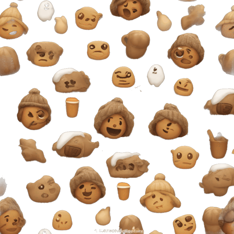 Cozy Brown Autmn and Winter Emojis  emoji