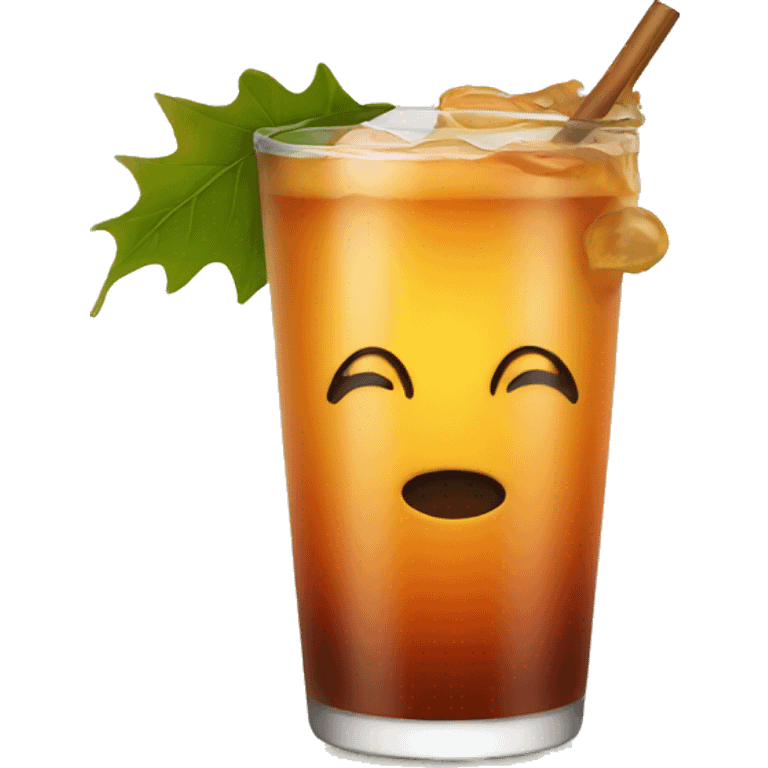 autumn drink with leaf emoji