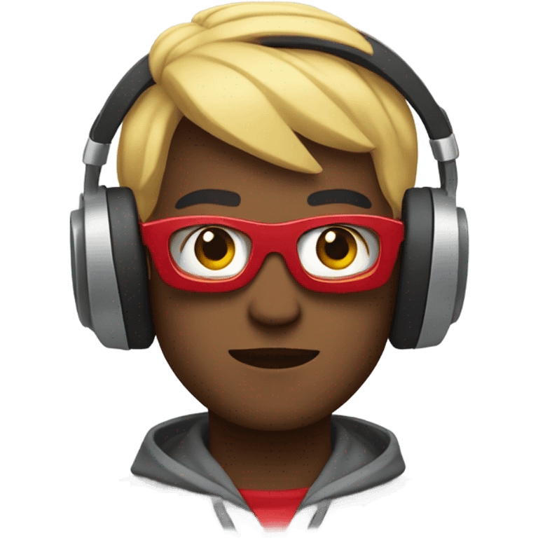 Marcus as a super hero with headphones  emoji