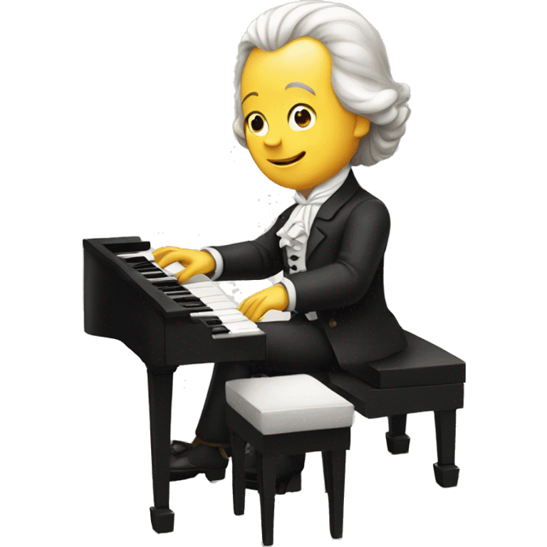 Mozart playing piano emoji