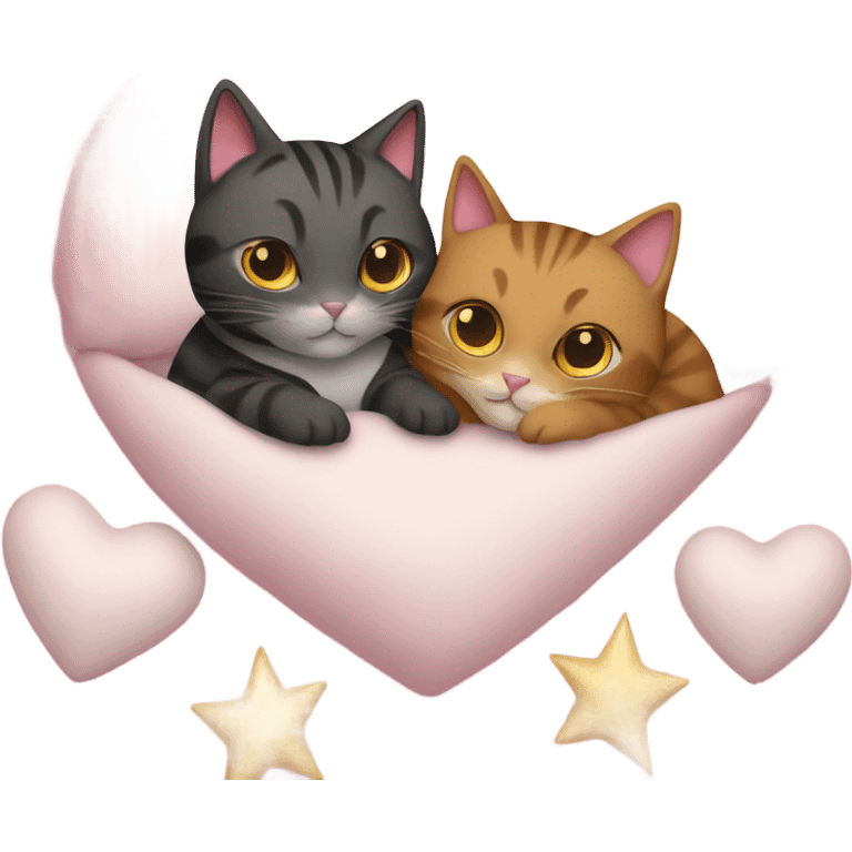 Cuddling cats on Valentine’s Day  emoji