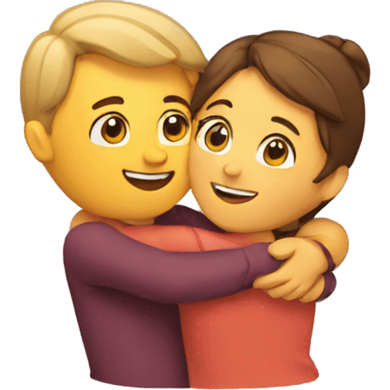 A couple are hugging  emoji