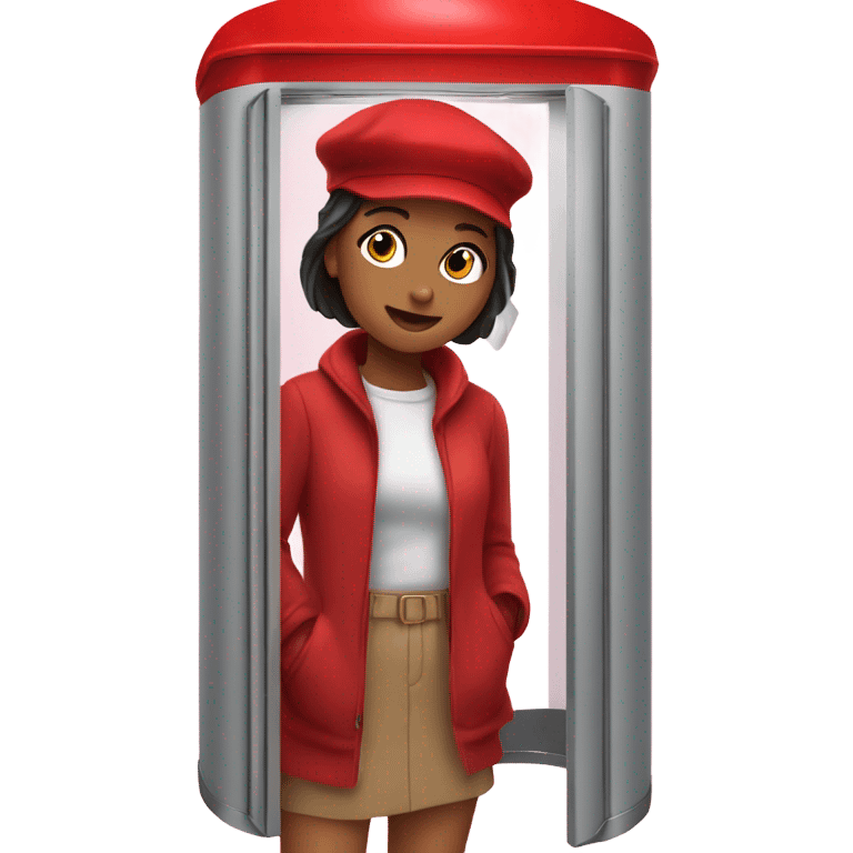 red beret girls in phone booth emoji