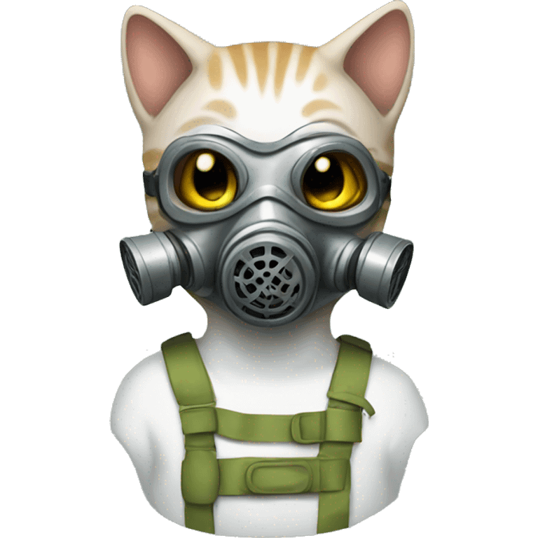 Kitty with Gas Mask emoji