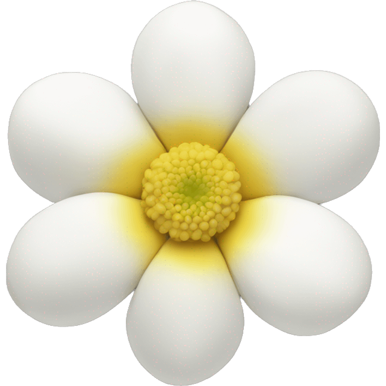 White flower and yellow emoji