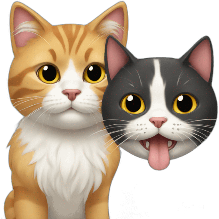 crazy cat with dog ribboon emoji