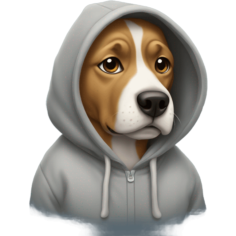 Dog wearing a hoodie emoji