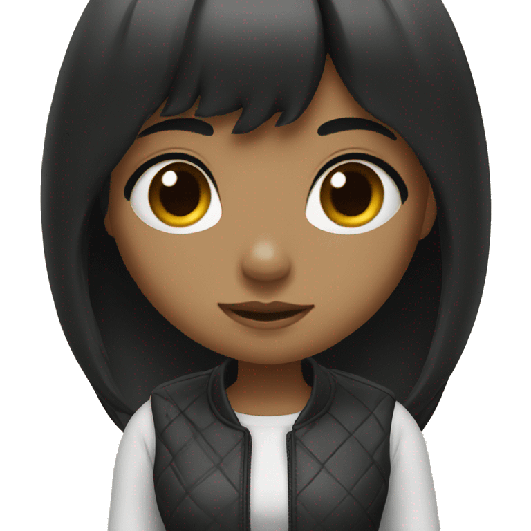 a girl with black hair and bang emoji