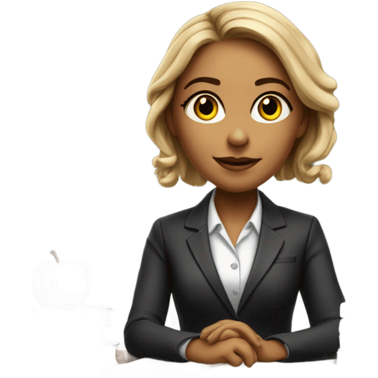 realistic portrait of a girl as a lawyer  emoji