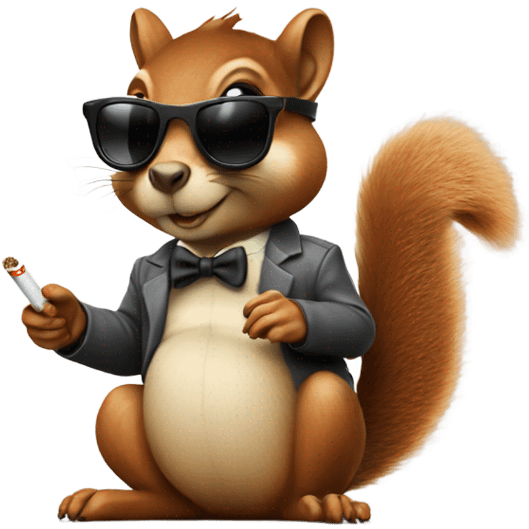 Squirrel with sunglasses smoking a cigarette  emoji