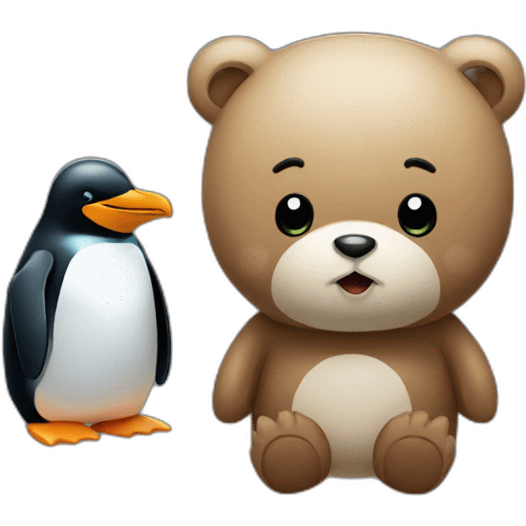 Penguin and a Bear emoji