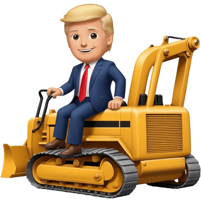 Donald trump riding bulldozer emoji