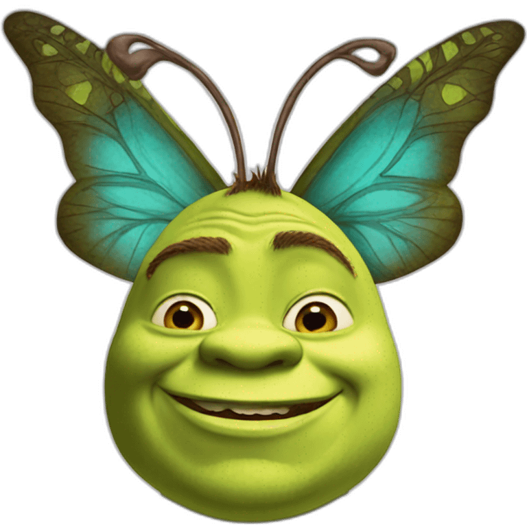 Shrek on a butter fly emoji