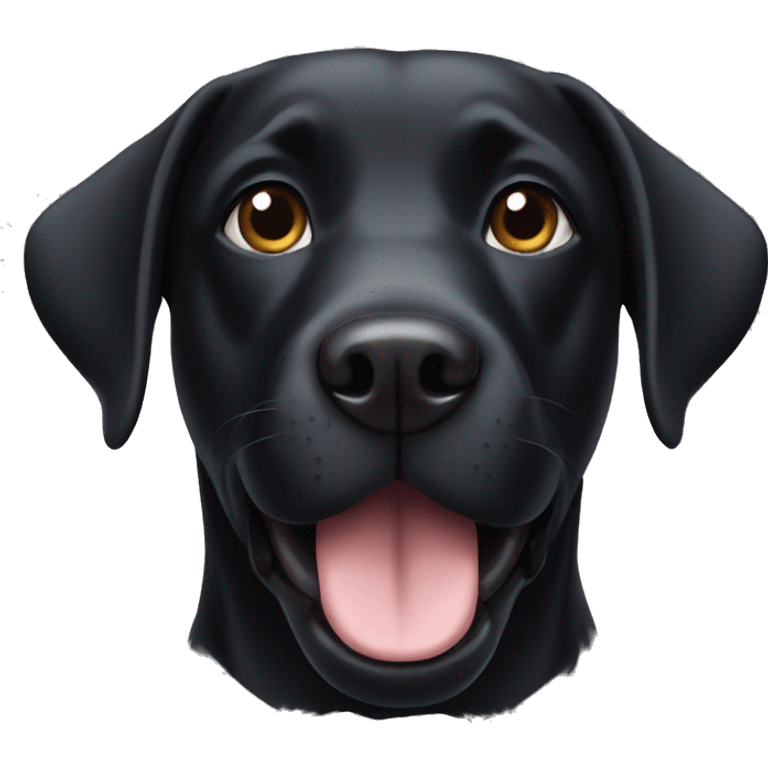 Black Labrador dog face  emoji