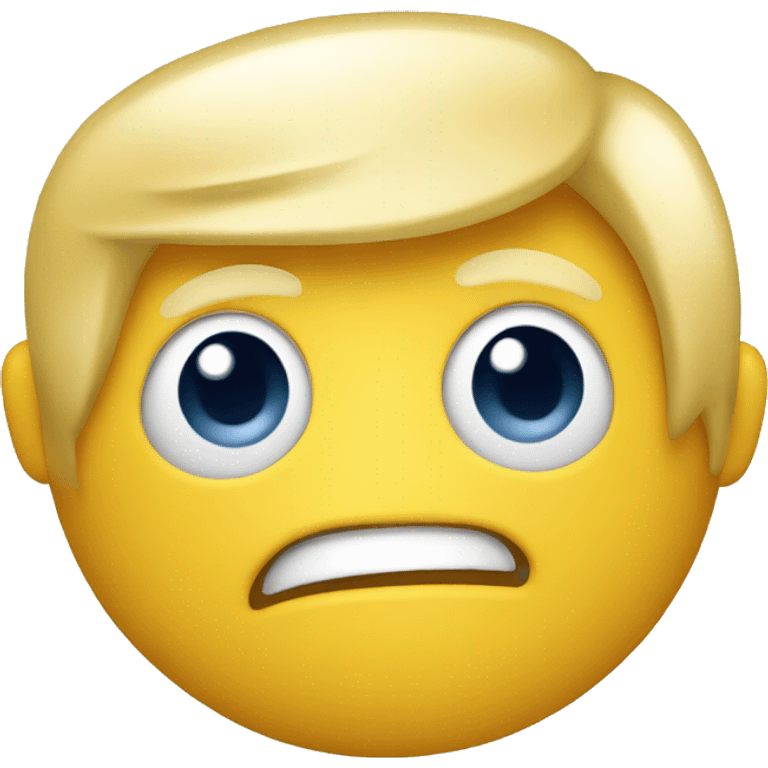 Smiley face with Donald Trump cartoon hair emoji