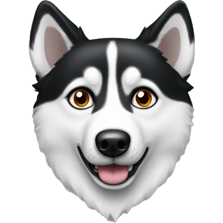 Black and white huskey with Heterochromia emoji