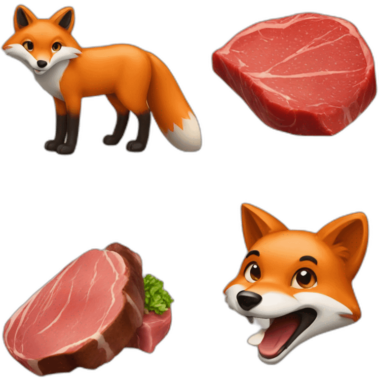 fox and steak emoji