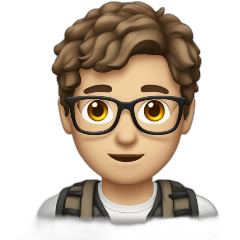 british nerd with brown hair and wolf ears emoji