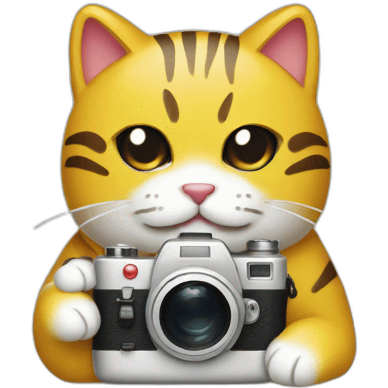 smiling-maneki-neko-with-camera emoji