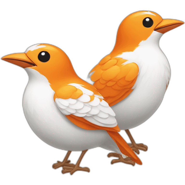 Two orange and white birds emoji