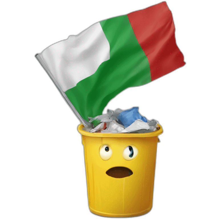 Italian flag in the trash emoji