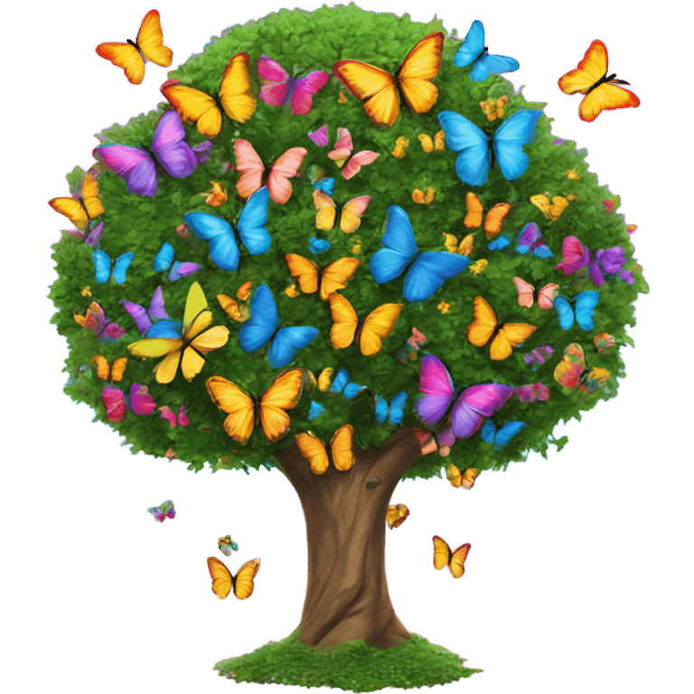 Lisa frank tree covered with butterflies  emoji