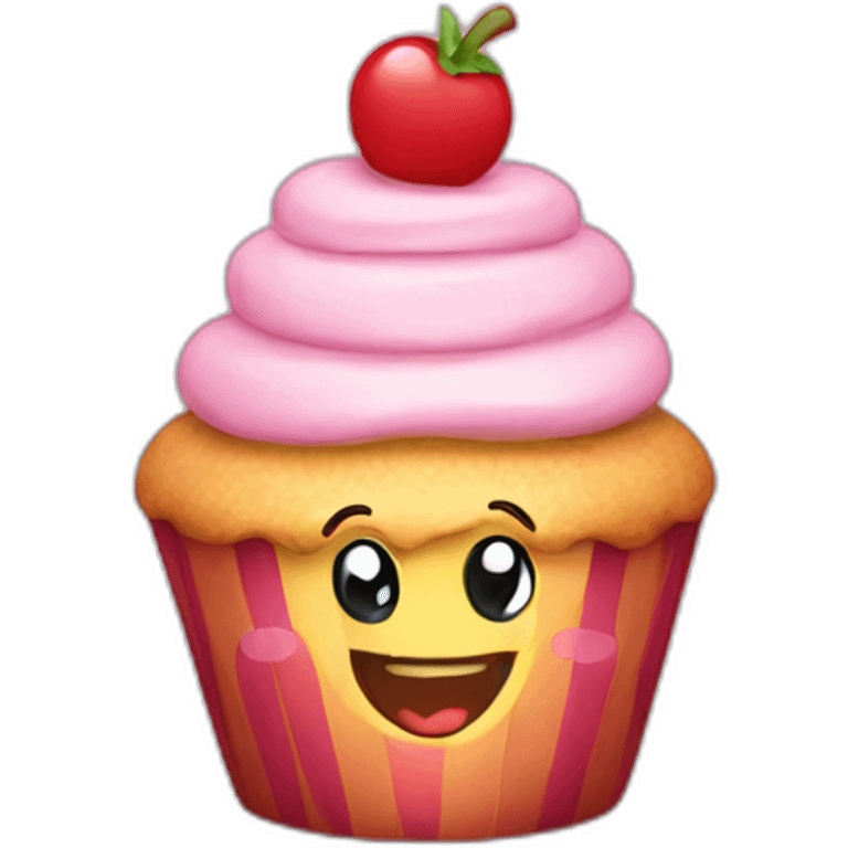 Happy cupcake emoji