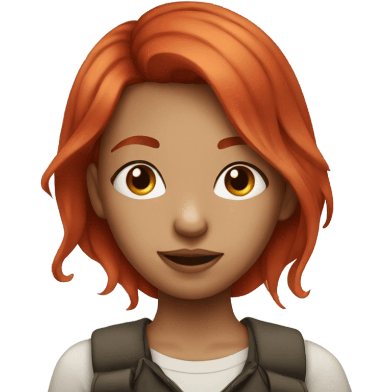 Girl with red hair and nose piercing  emoji