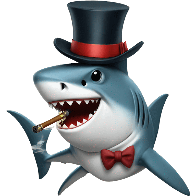 shark smoking a pipe with a tophat emoji