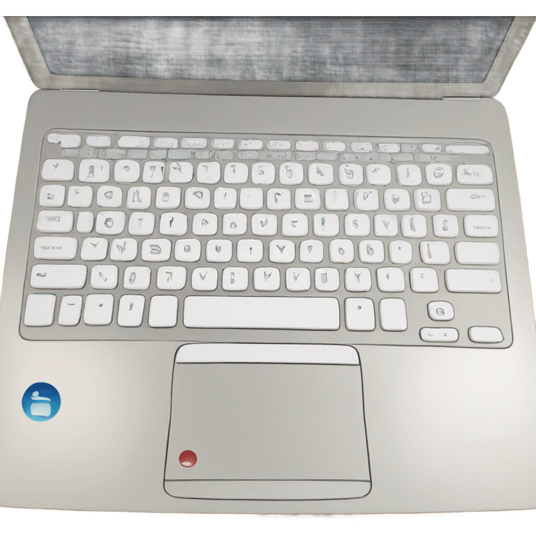 Laptop keyboard with whitecolour  emoji